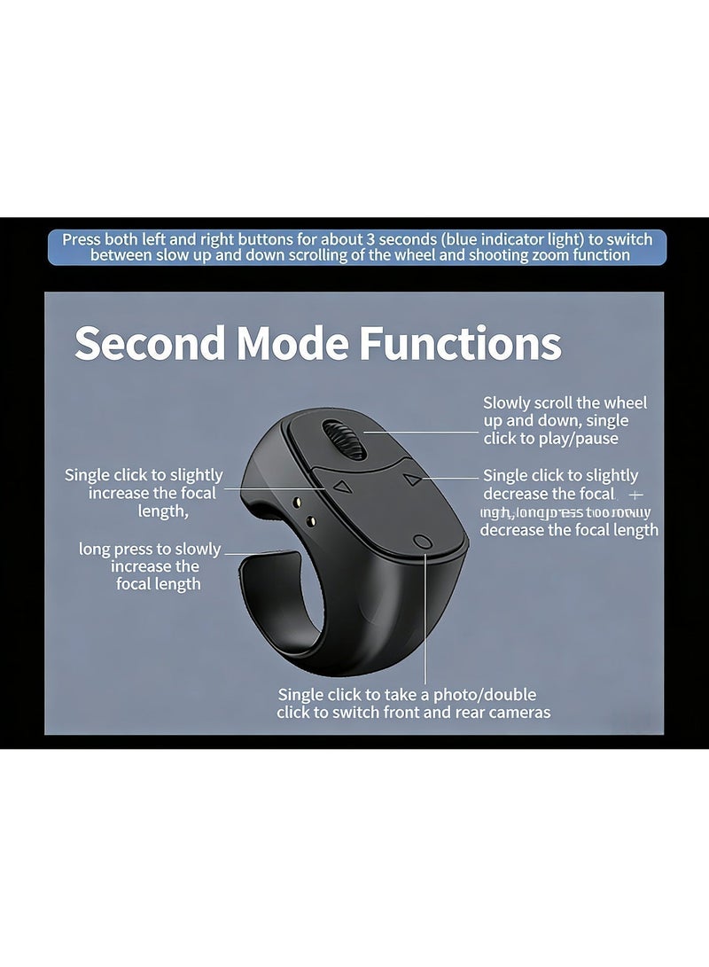 Nariele Ring Bluetooth Remote Control: Hands-Free Scrolling, Selfies & Video Browsing white - Image 2